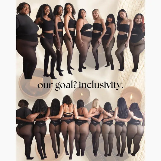 Winter Warm Translucent Leggings Compression Band & One Seam Option