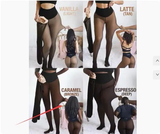 Winter Warm Translucent Leggings Compression Band & One Seam Option