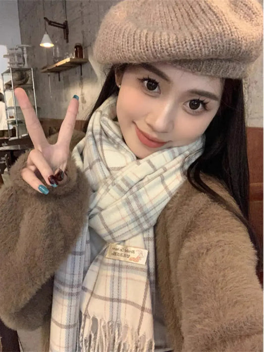Women's Vintage Plaid Scarf
