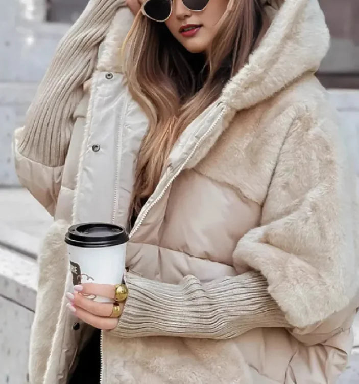 Cotton Loose-Fit Padded Designed Coat