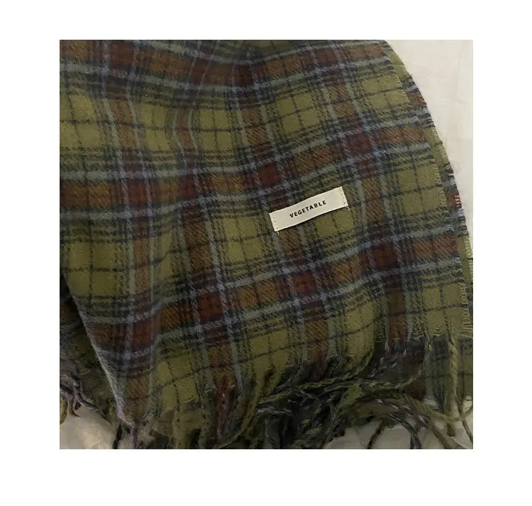 Women's Vintage Plaid Scarf
