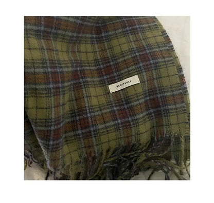 Women's Vintage Plaid Scarf