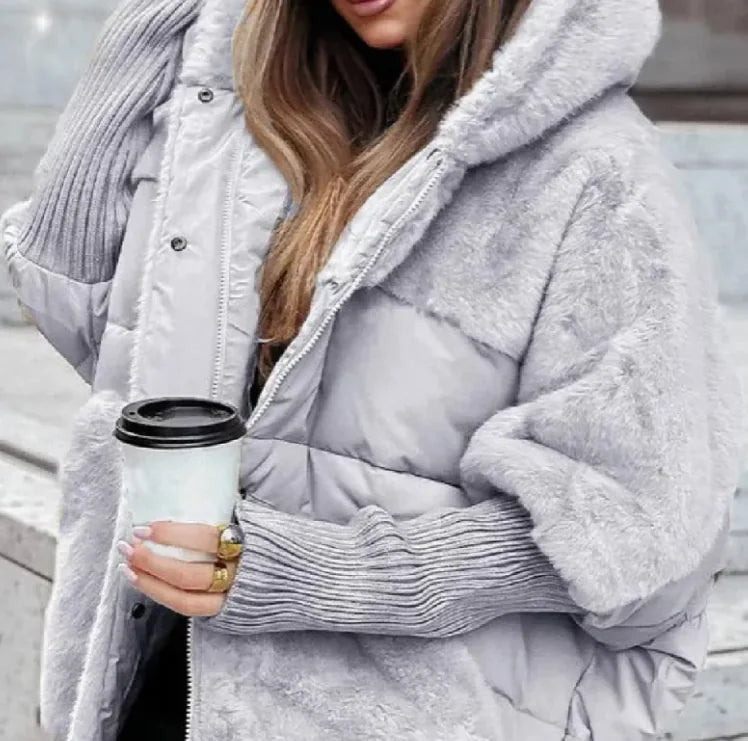 Cotton Loose-Fit Padded Designed Coat